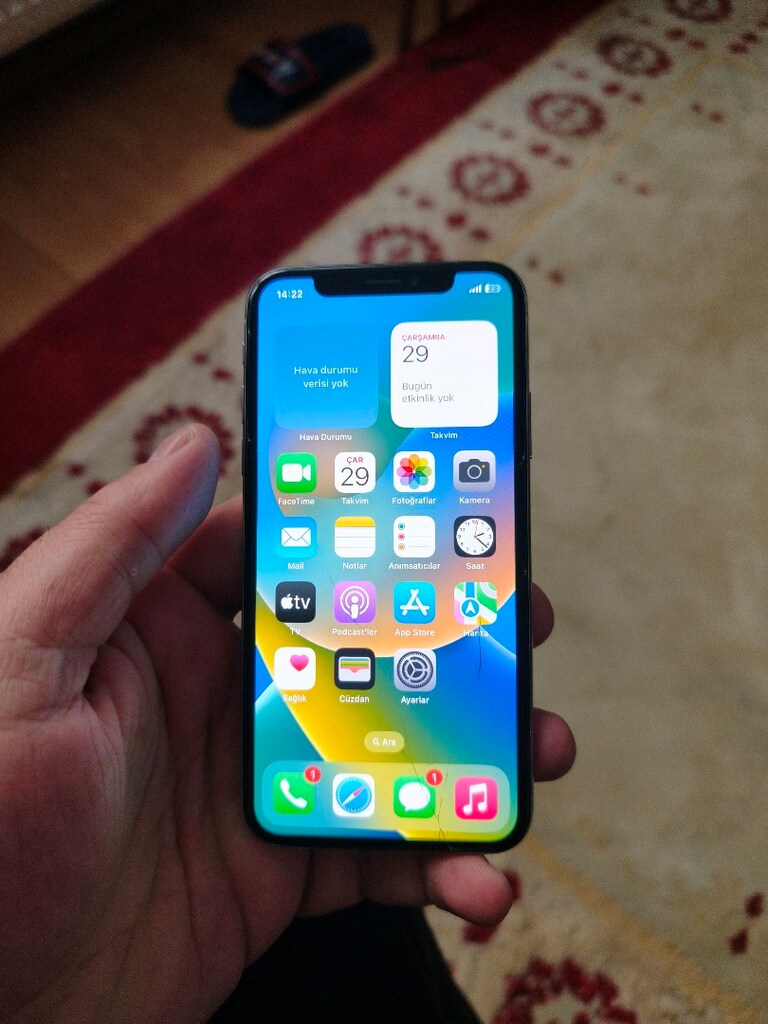 iPhone x 64 GB tertemiz sorunsuz sadece dış cam çatlak ekran orijinald - 2