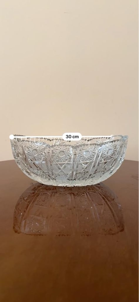 Vintage Cam / Kristal Kesme Desen 3'lü Sunum ve Servis Seti - 6