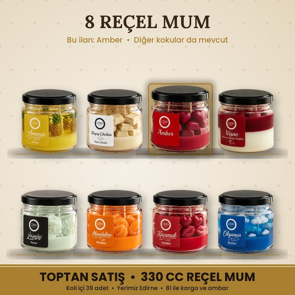 ÇİDO MİRİS AMBER REÇEL MUM 330CC 8 ÇEŞİT - 3
