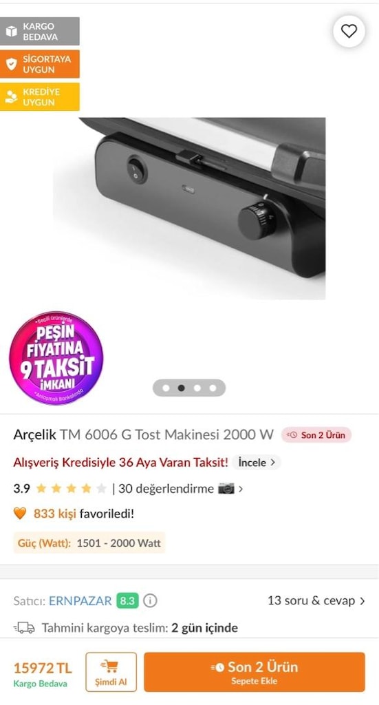 Arçelik TM 6006 Tost Makinası - 6