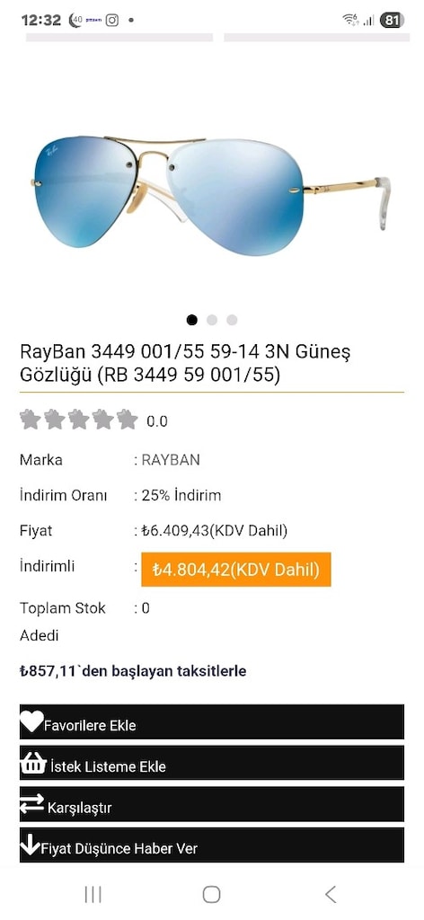 Unisex rayban guneş gozlugu orjinal - 8