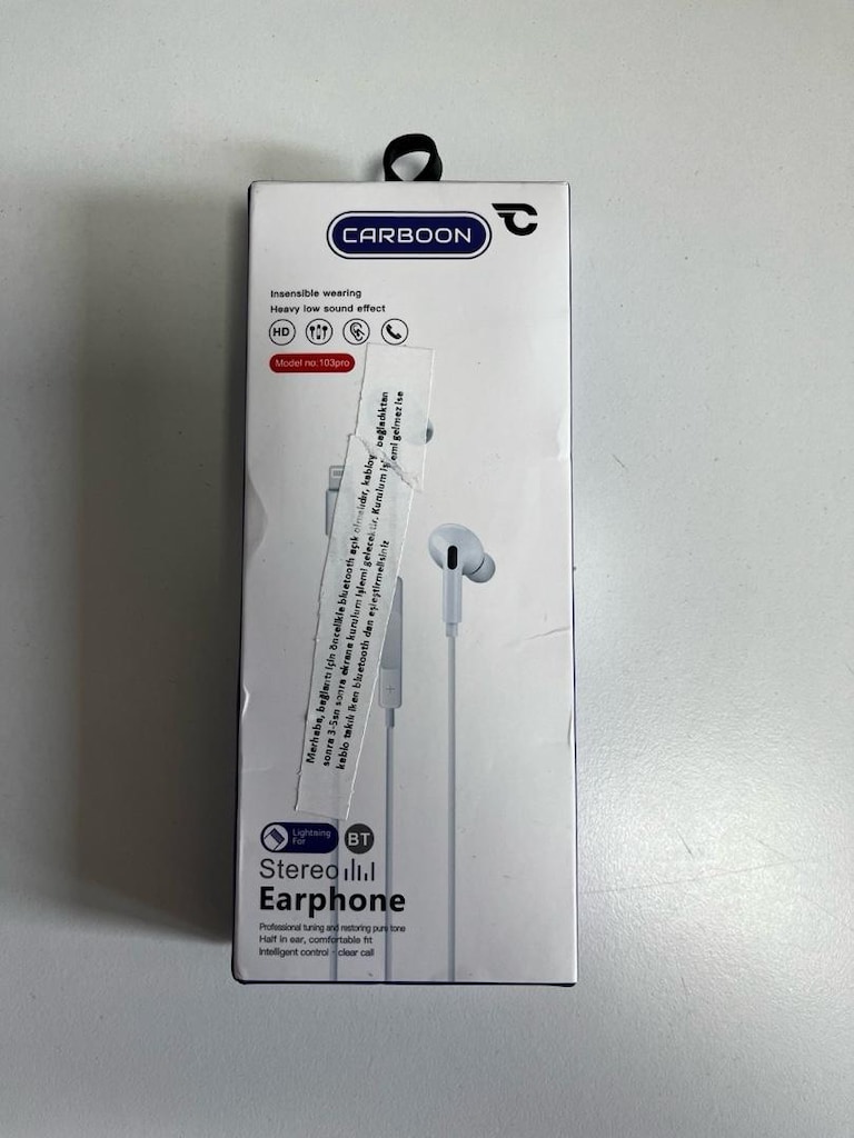 Carboon iPhone Lightning Kablolu Bluetooth Kulaklık - Sıfır / Kutulu - 3