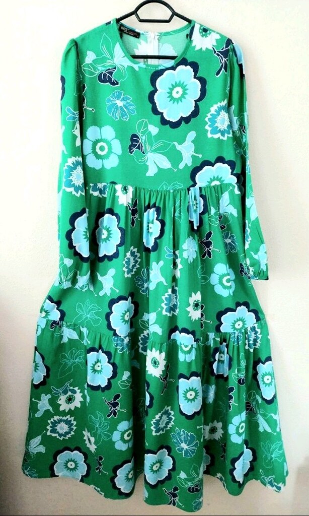 Boho Stil Çiçek Desen KatKat Maxi Elbise - 2