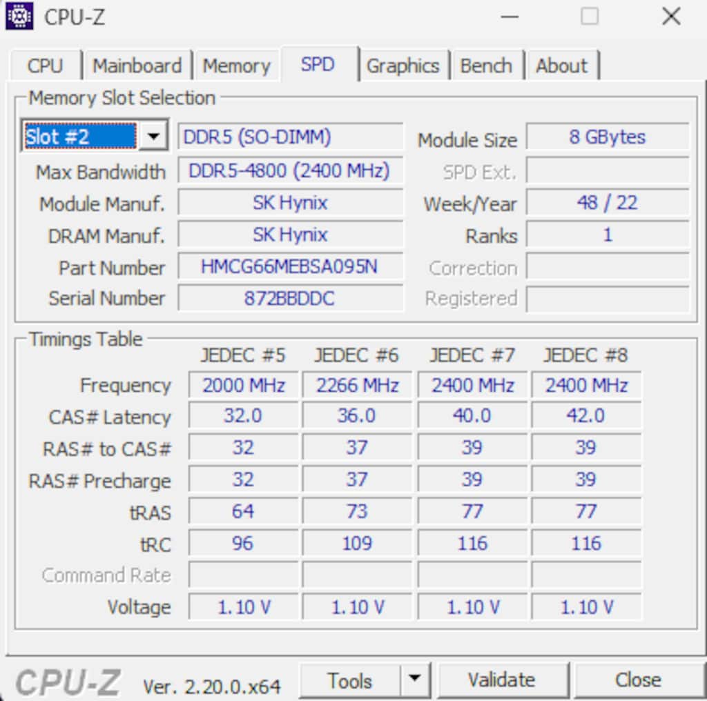 2X8 GB 4800 MHZ DDR5 CL40 1.1V SODIMM LAPTOP RAM - 3