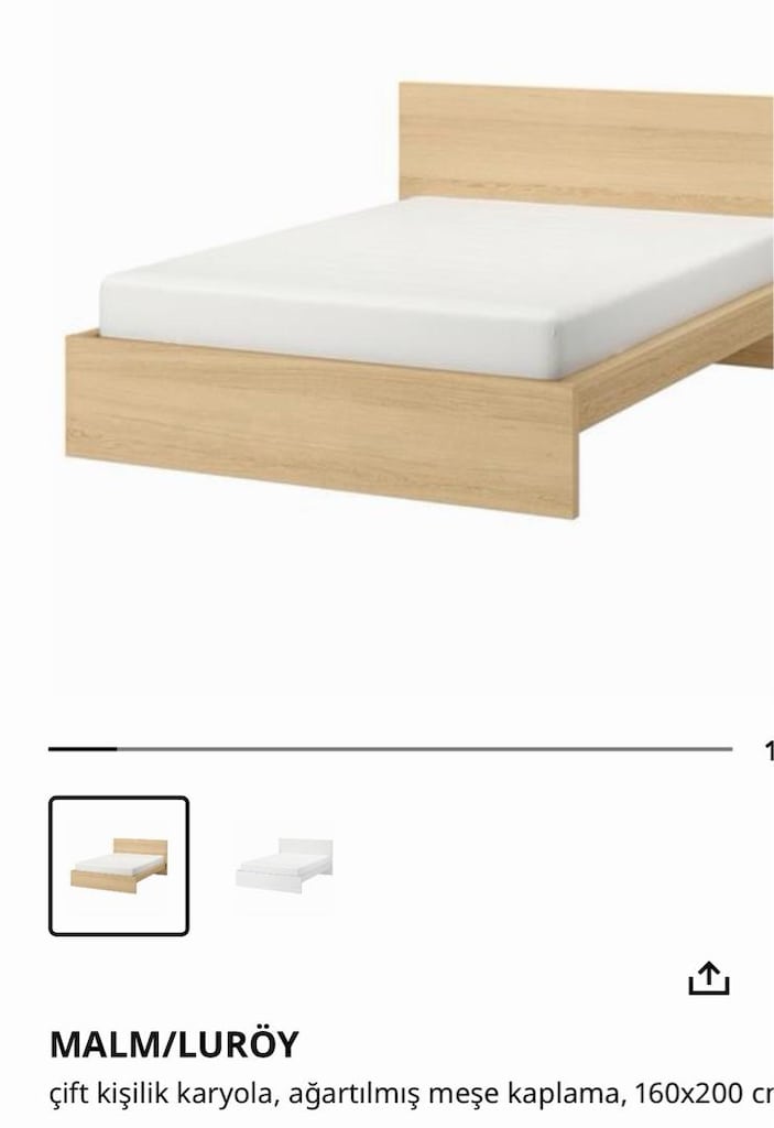 ikea malm luroy 160-200 karyola - 2