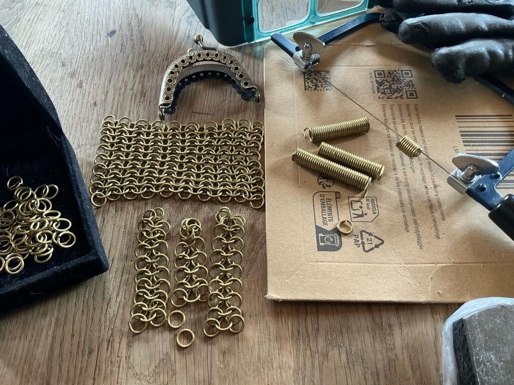 Pirinç bozuk paralık zincir El Yapımı - 4