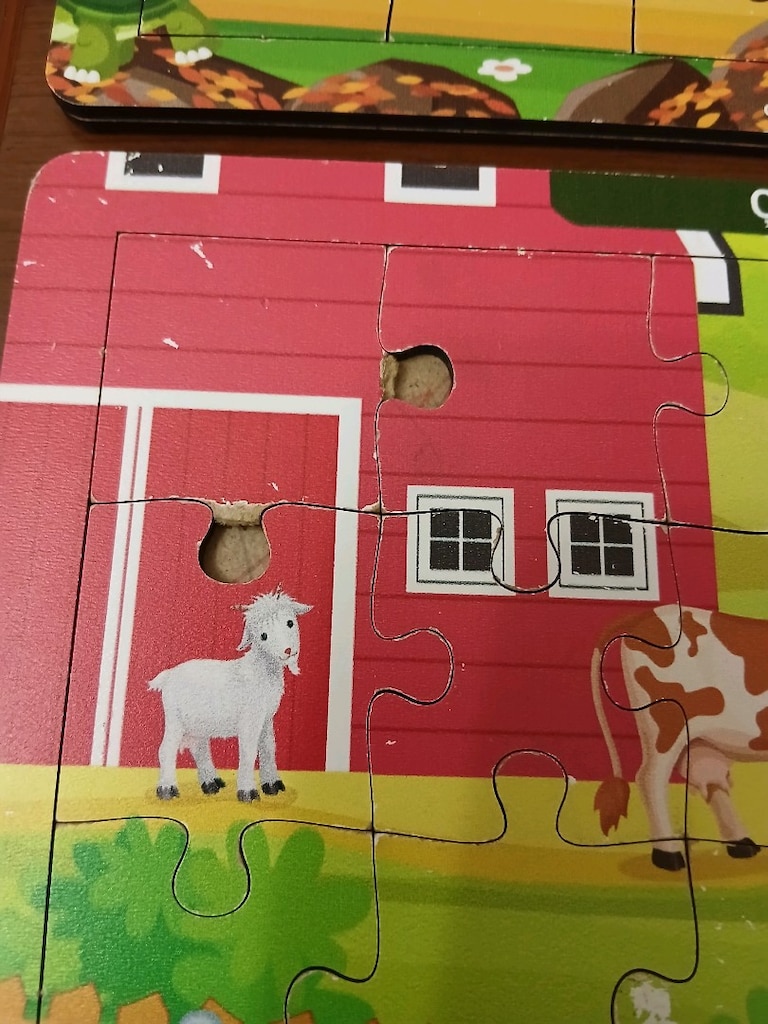 Notpa Çocuklar İçin Eğitici ve Öğretici Ahşap Renkli Puzzle 4'lü Set - 8