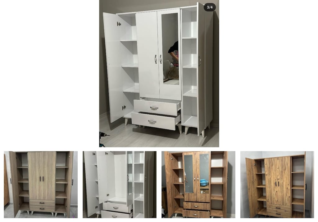 4 kapaklı elbise dolabı pwfpnjgalg - 2