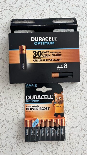 duracell optimum pil 8 kalem 8 ince pil