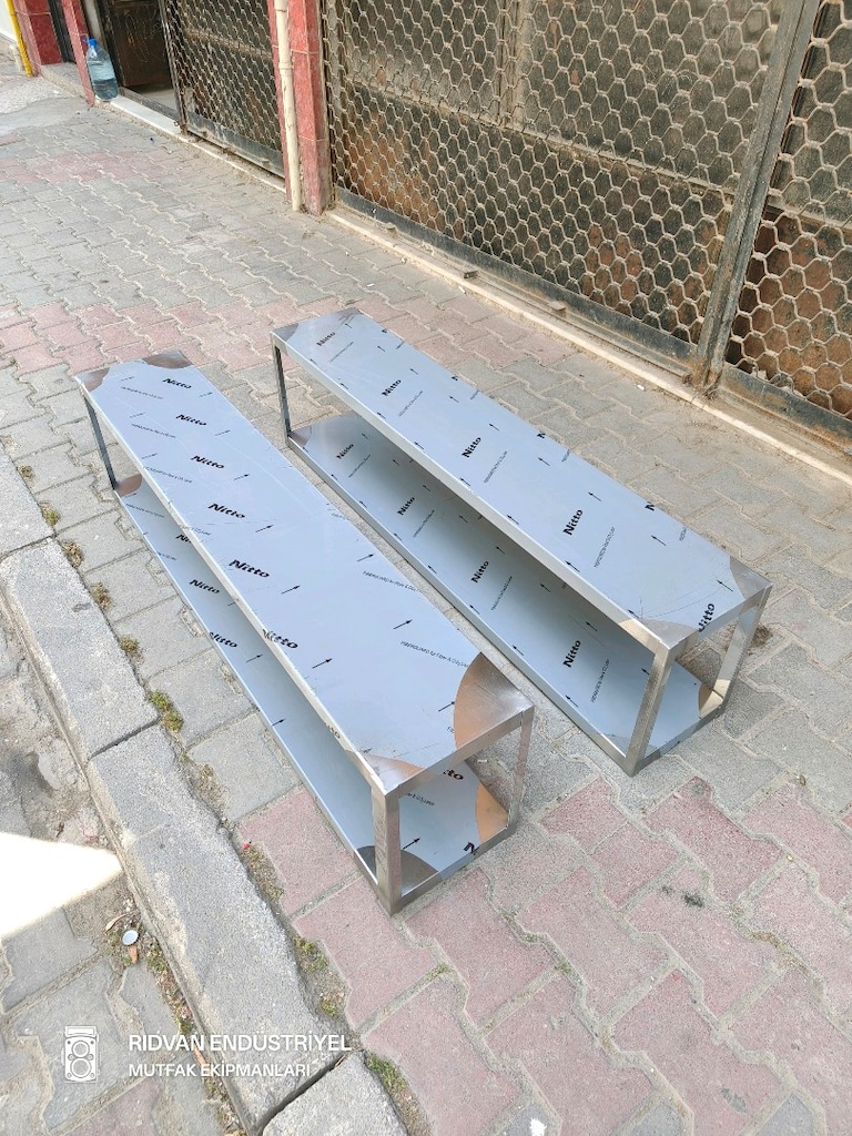 iki katlı duvar rafı krom duvar raf endüstriyel hazır mutfak krom raf - 13