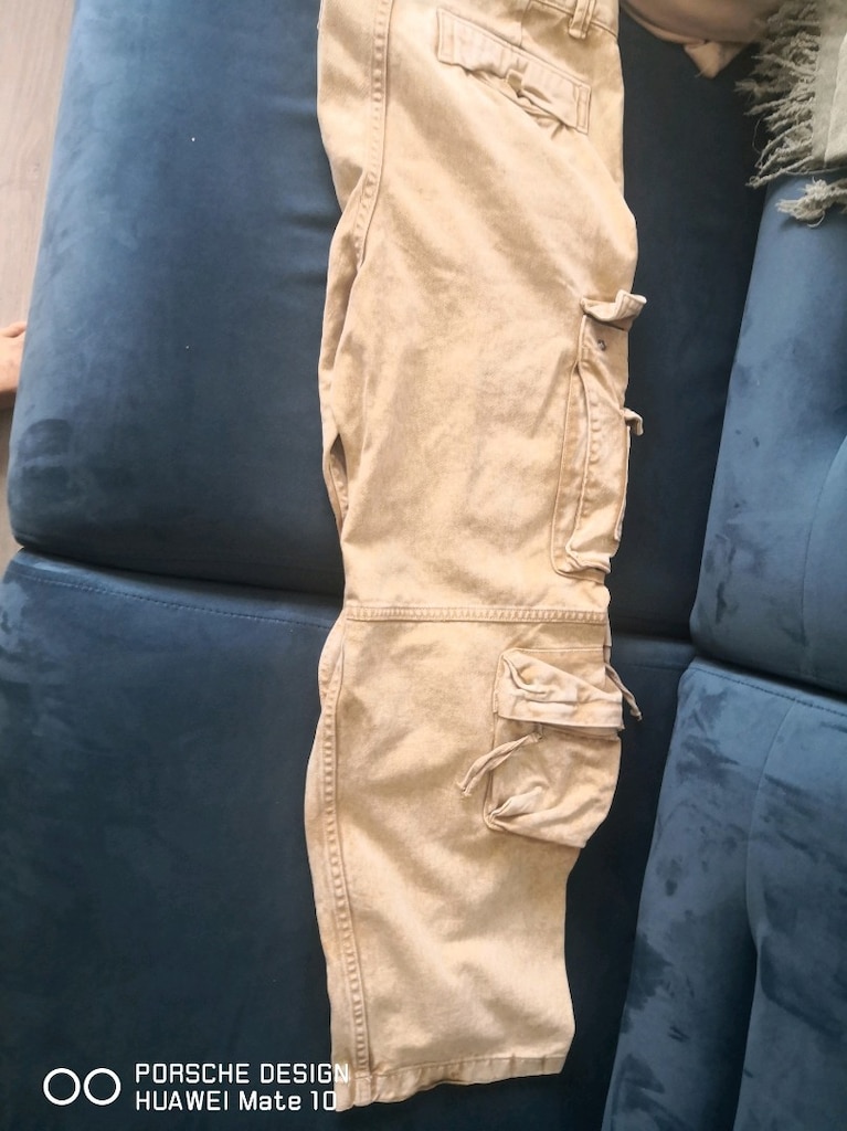H&M Bej Renk Kargo Pantolon - 4