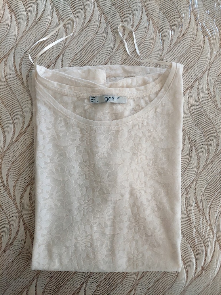 DİLVİN çiçek desenli dantel model tshirt - 8