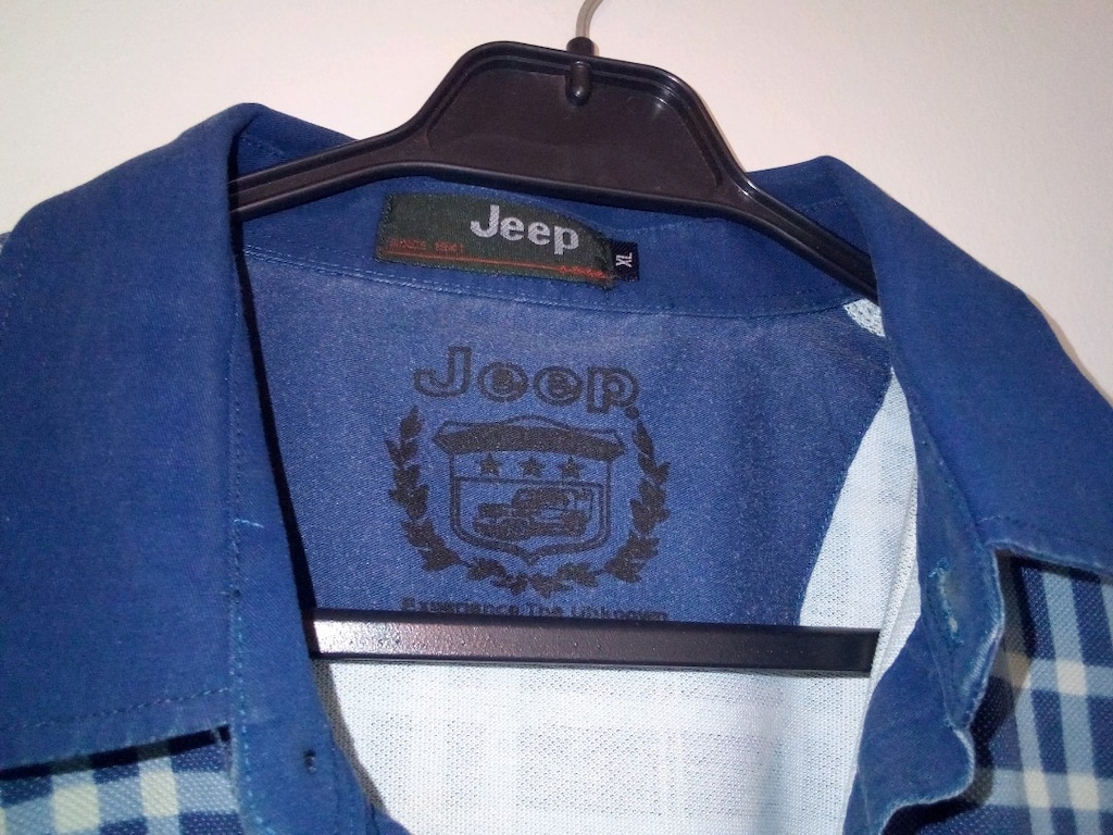 Jeep ekose mavi süveter en 55 boy 73 vintage orijinal - 7