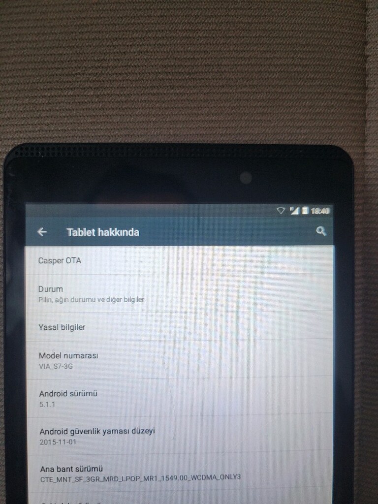 16 GB Casper wifi kamera herşey aktif . Android 5.1 dir. Sim kartlidi - 4