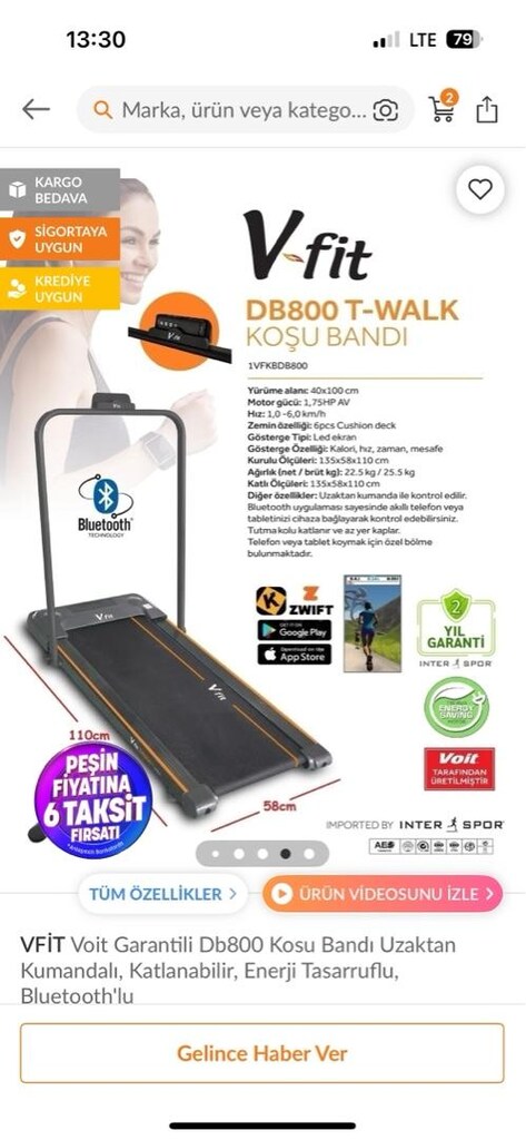 vfit Db800 Koşu bandı uzaktan kumandalı - 6
