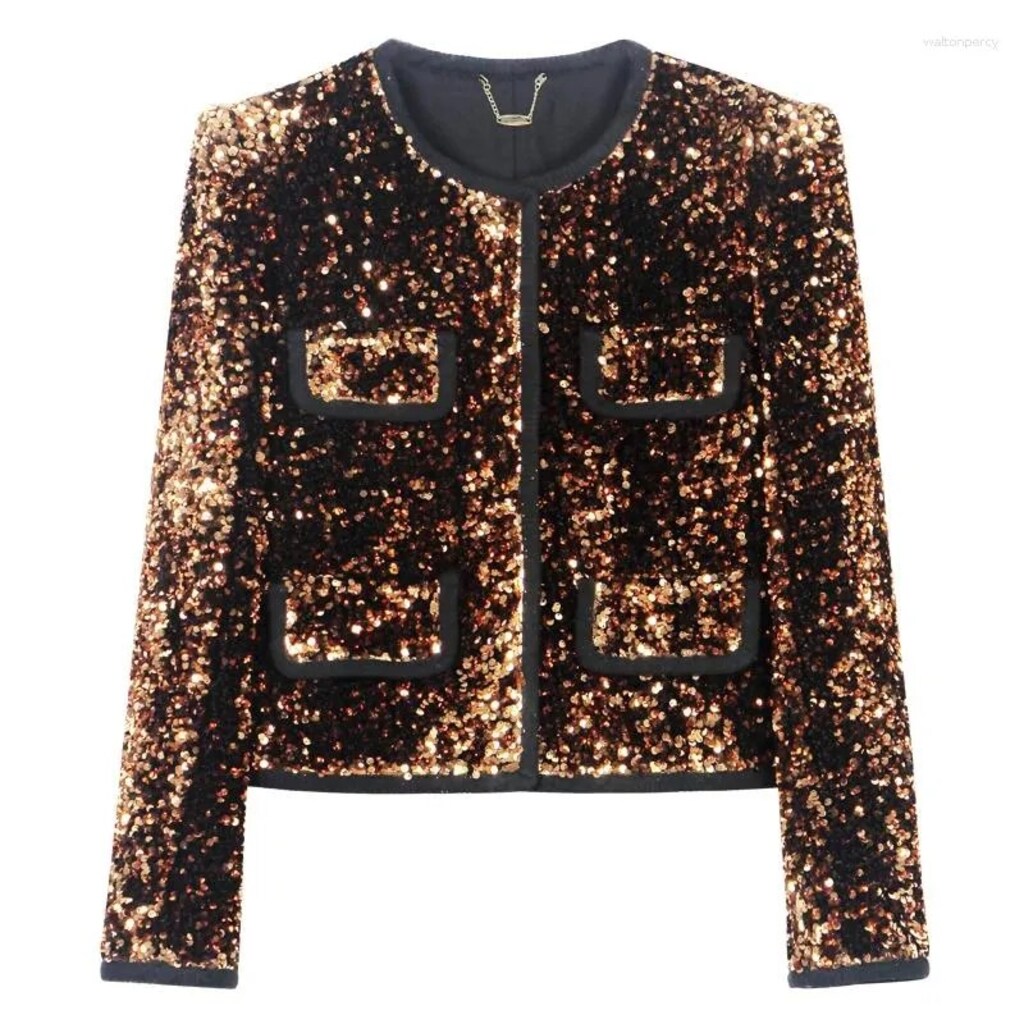 B111 Gold Payetli Tasarım Ceket (YURTDIŞI İTHAL) 400$ - 5