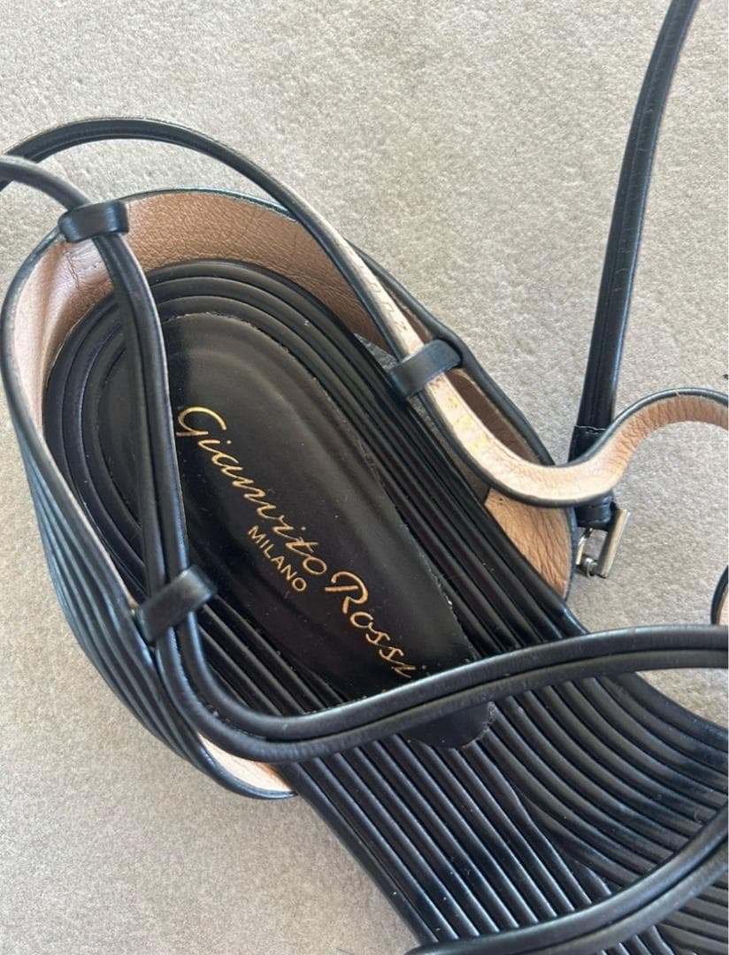 Gianvito Rossi 39 numara Siyah Sandalet - 2