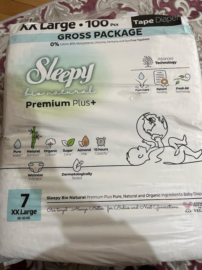 XXL (20-30)kg Sleepy bio naturel Bebek Bezi