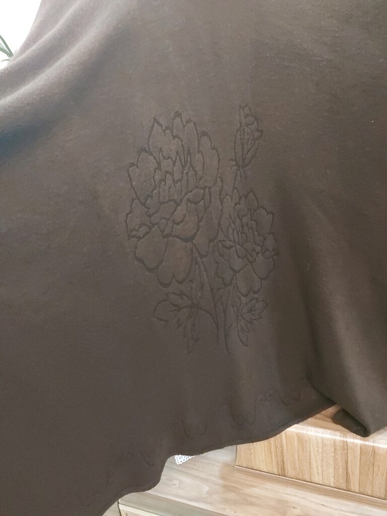 Kahverengi Gül Desenli Panço - 7