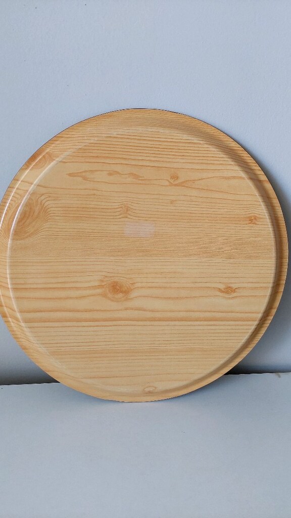 Ahşap Görünümlü Mika Tepsi •Çap 38 cm •Sağlam Temiz Defosuz Yepyeni - 2