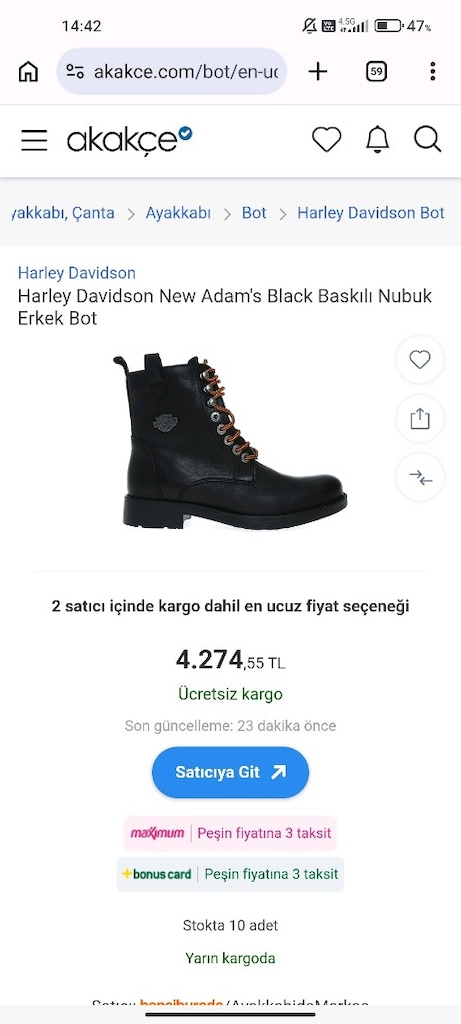 Harley Davidson erkek bot - 6