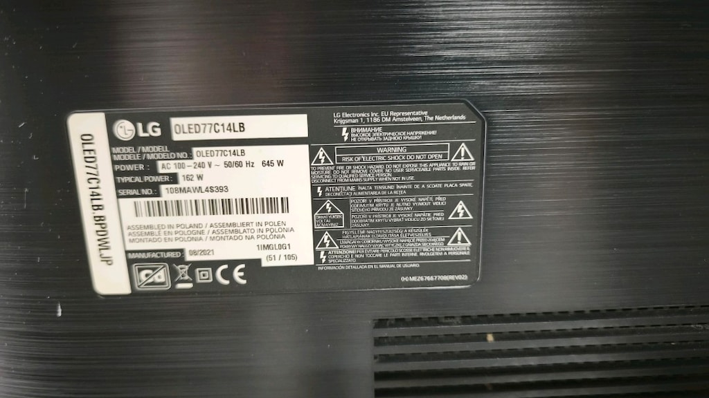 LG 77C1 4LB 77 İnç 4K OLED TV - Ekran Sağlam (Arızalı/Tamir Gerektirir - 4