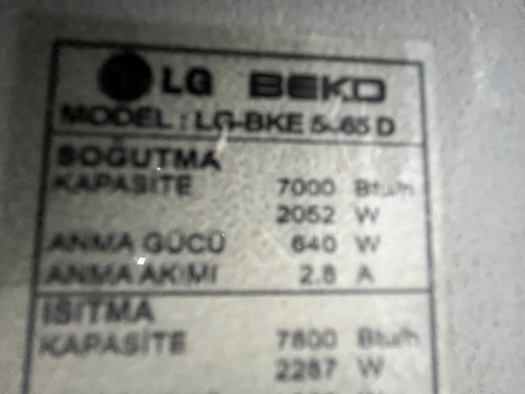 Sahibinden Uygun ve Temiz LG Beko Klima 7.000Btu/H - 2