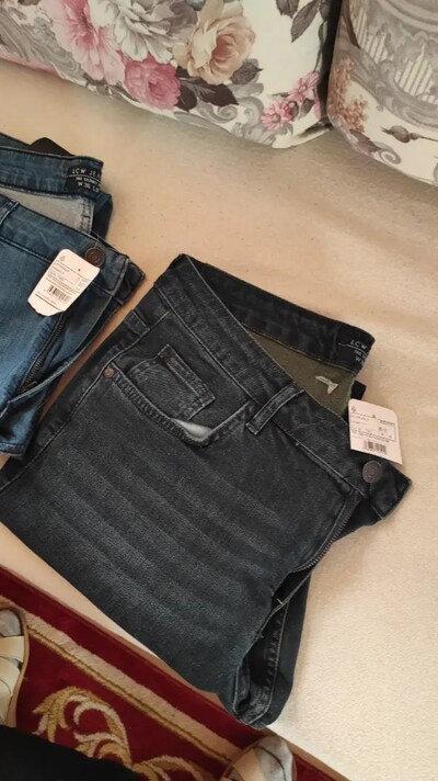 Etiketli skinny jeans en dar kalıp 2 adet pantolon 36/31