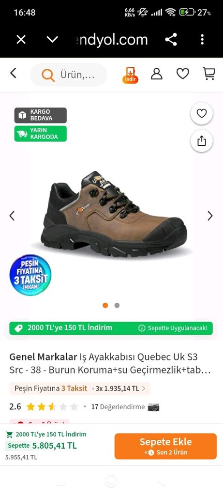 U-Power Quebec UK S3 SRC İş Ayakkabısı - 3