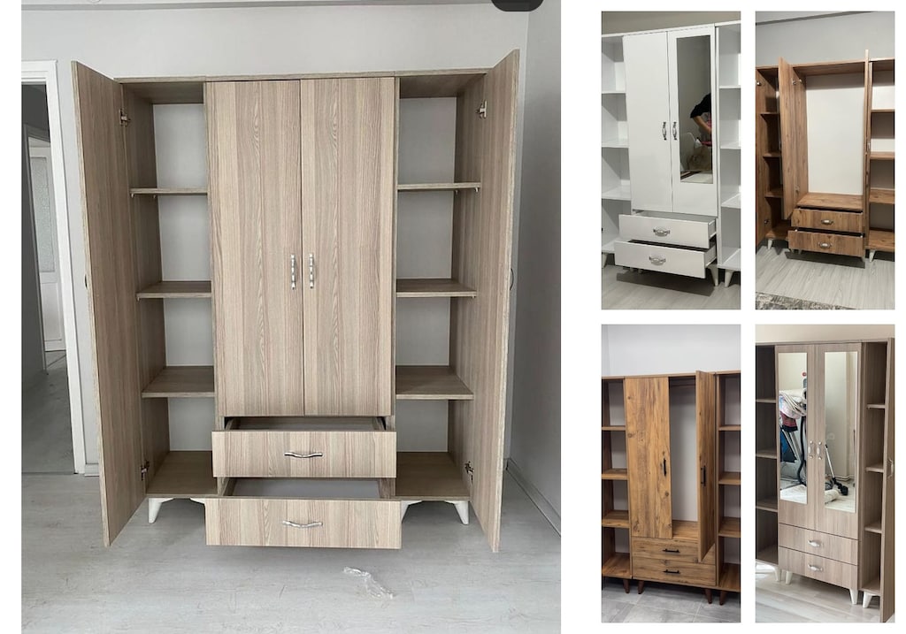 4 kapaklı elbise dolabı oshlrapxzj - 5