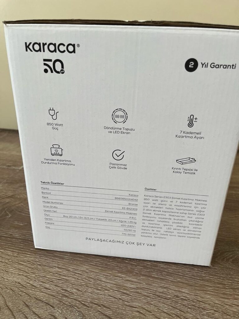 Karaca Ekmek kızartma makinesi Sıfır kutusunda - 2