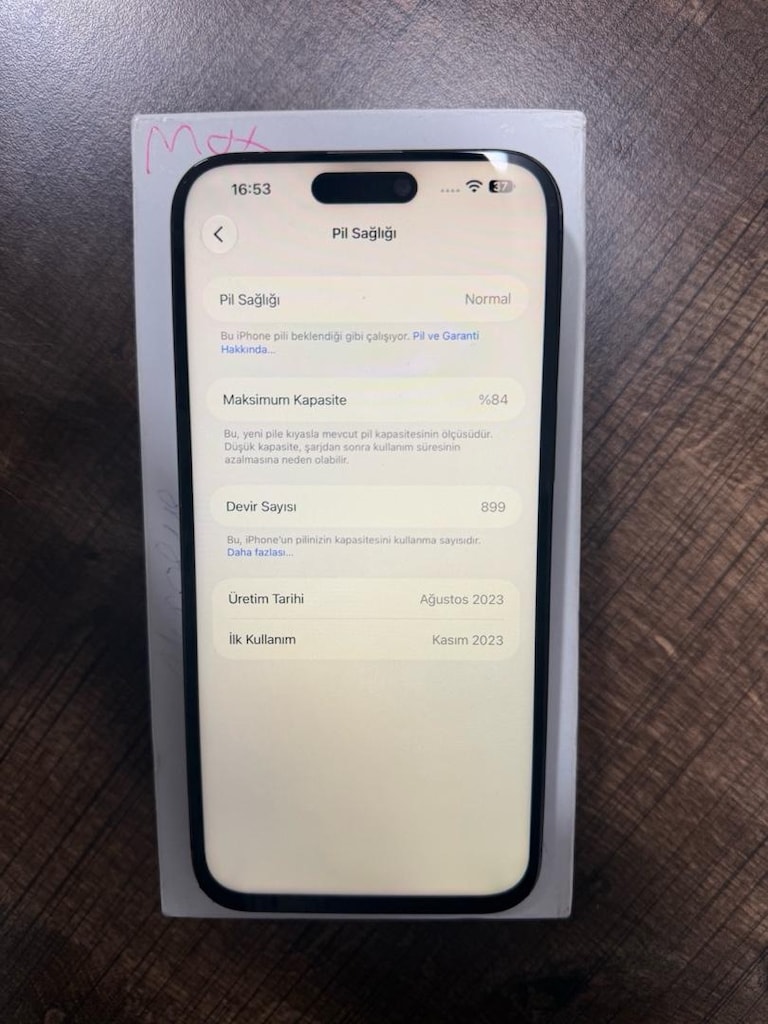 İPHONE 15 PRO MAX 256 GB PİL SAĞLIĞI 84 - 8