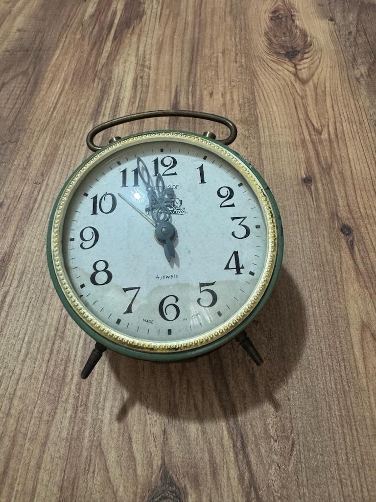 Nostaljik Serkisof SSSR Masa Saati – Yeşil Kurmalı Vintage - 7