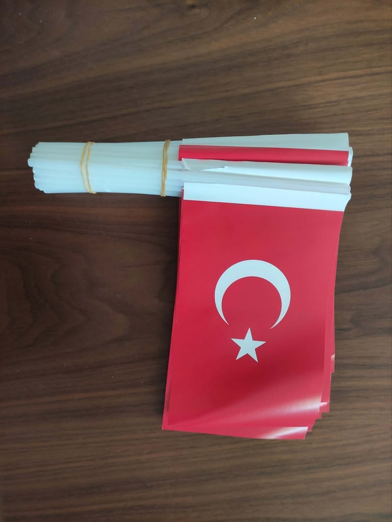 Çıtalı Kağıt Türk Bayrağı (18,5x12,5 cm) - 6