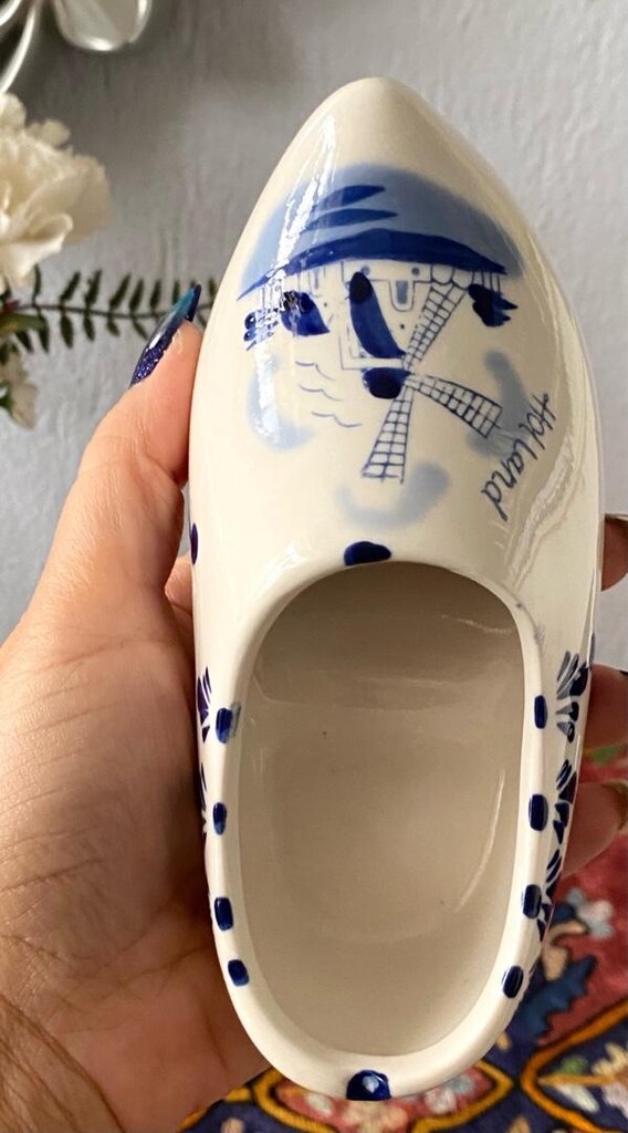 Hollanda DELFT Vintage Porselen Ayakkabı Biblo - 5