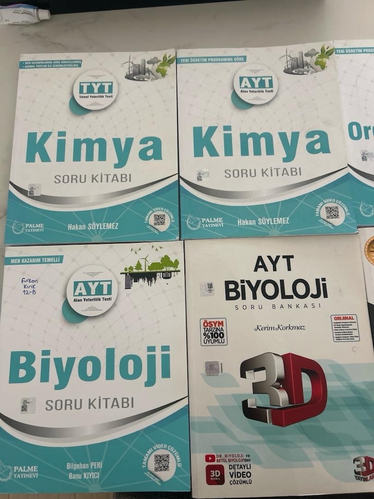 tyt-ayt kimya- biyoloji test kitapları - 2