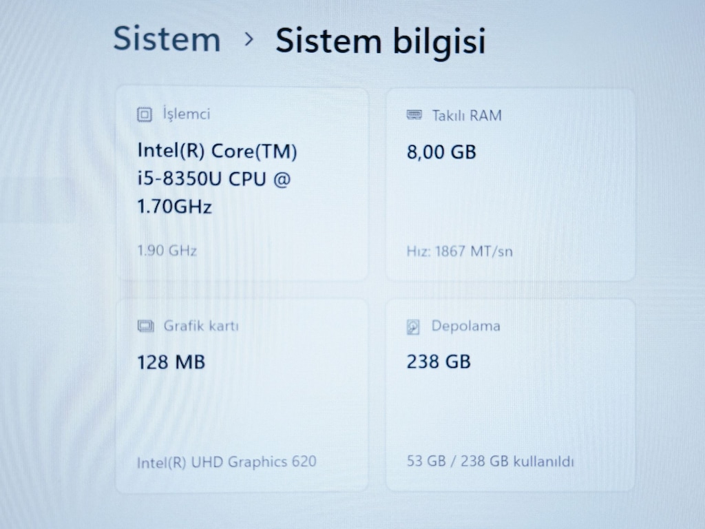 Dell Latitude 7390 | i5 8GB 256SSD FHD Dokunmatik Sıfır Batarya - 9
