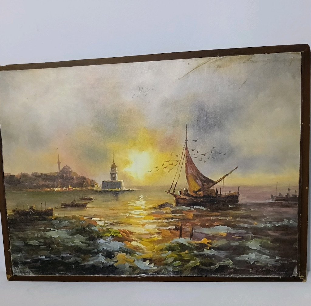 Yağlıboya İstanbul Manzarası Tablo - 16