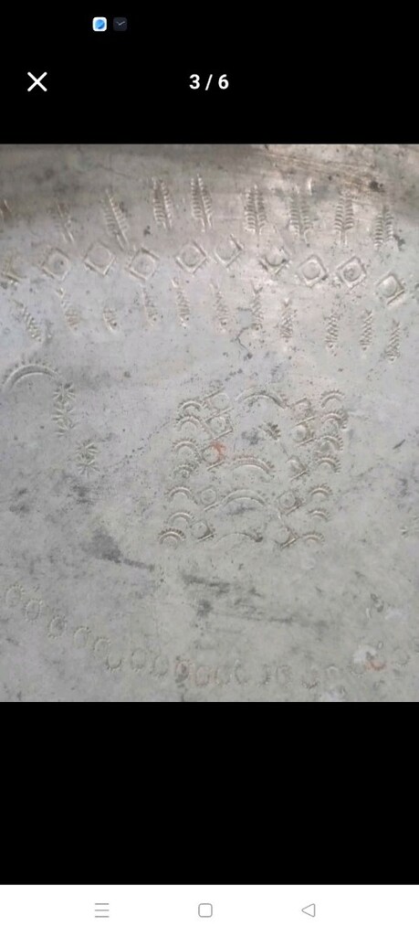 eski, dövme bakır tepsi - 3