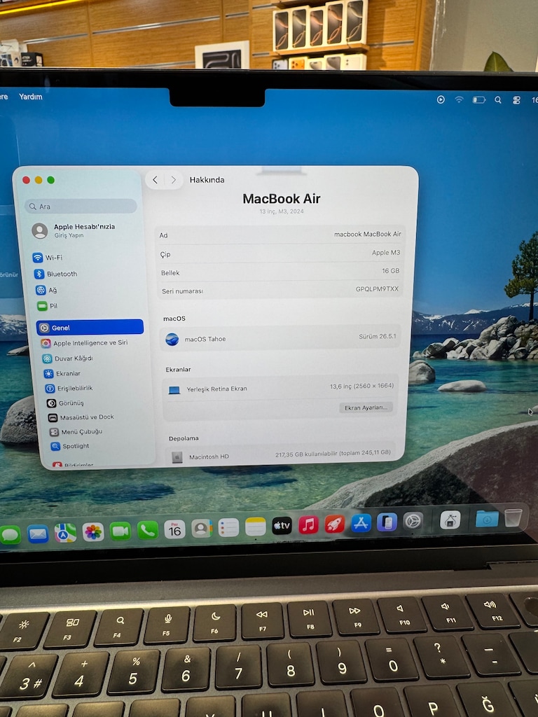 APPLE MACBOOK AİR M3 16 GB RAM 256 GB SSD HATASIR KUSURSUZ - 2