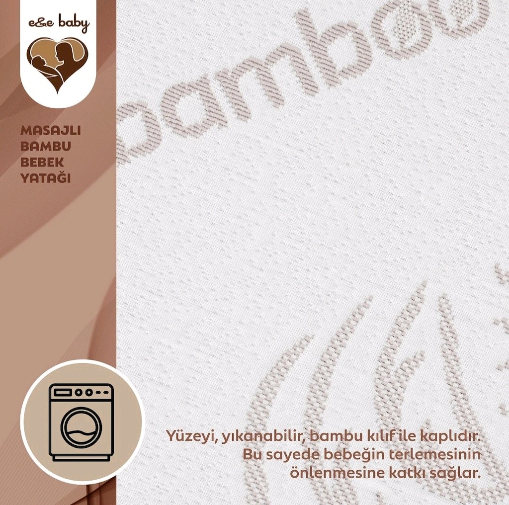 Başlık: E&E Baby Masajlı Bambu Bebek Yatağı (120x60 cm) - 7