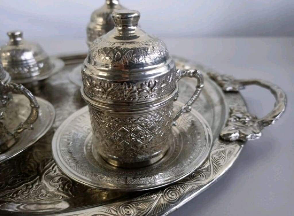GAZİANTEP BAKİR İSCİLİGİ UCLU KAHVE TAKİMİ - 3