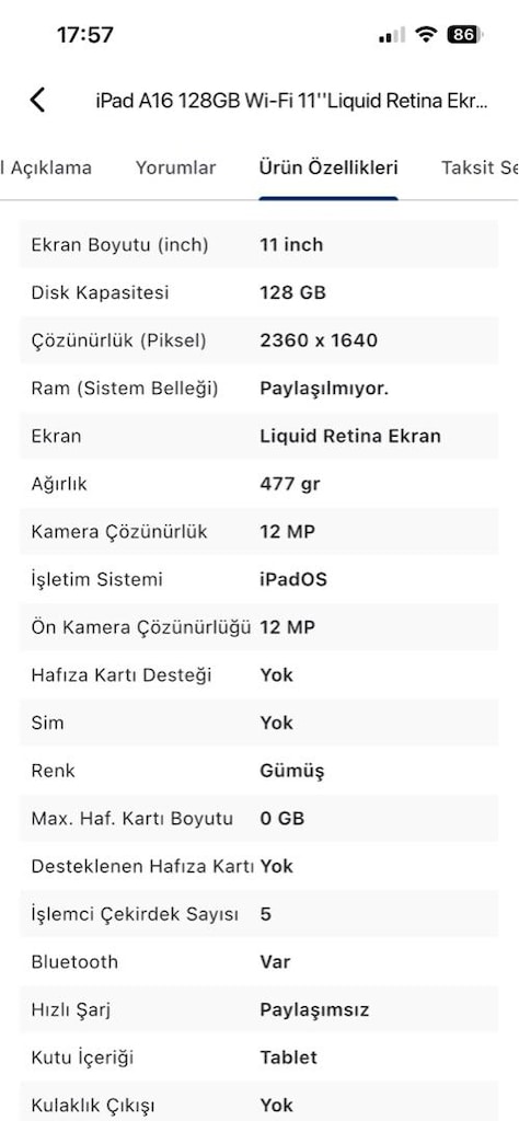 iPad A16 128GB Wi-Fi 11''Liquid Retina Ekran iPadOS Tablet Silver - 4