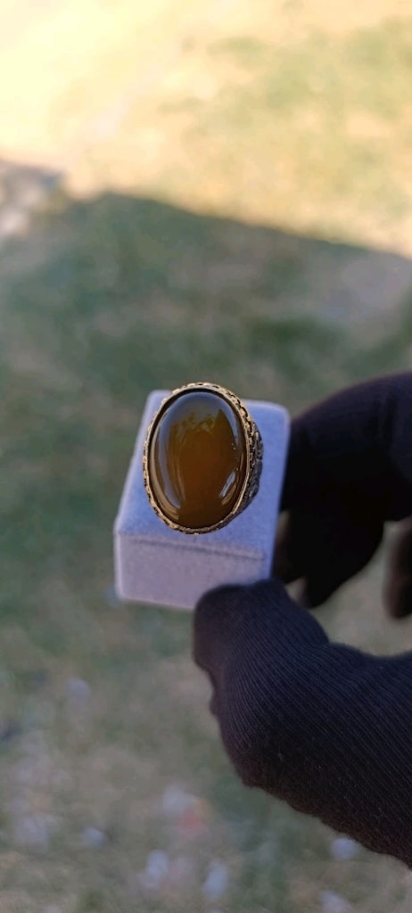 Gümüş Yüzük Akik Taşlı 925 Ayar - 8