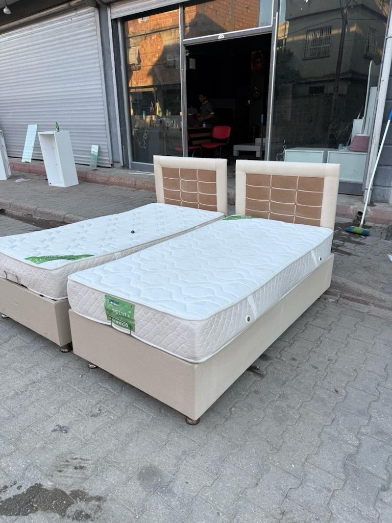 baza başlık yatak 2adet tek kişlil eve teslim - 6