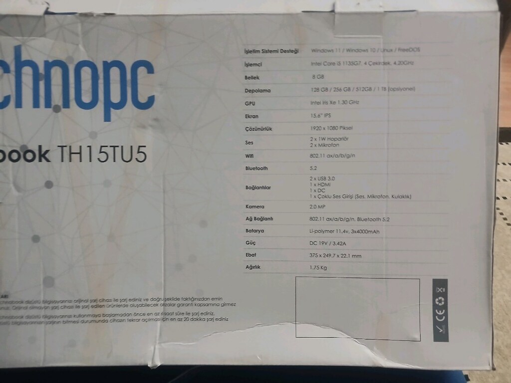 technopc notebook TH15TU5 LETTOP AÇIKLAMAYI OKUMAYI UNUTMAYIN! - 5