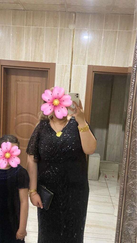 Büyük Beden payet işlemeli Abiye - 5