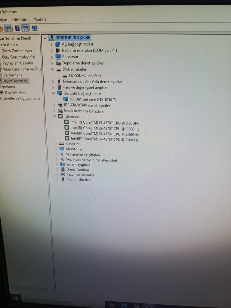 İ5 4570T İŞLEMCİ + 1050 Tİ 4GB EKRAN KARTI + 8GB RAM - 4