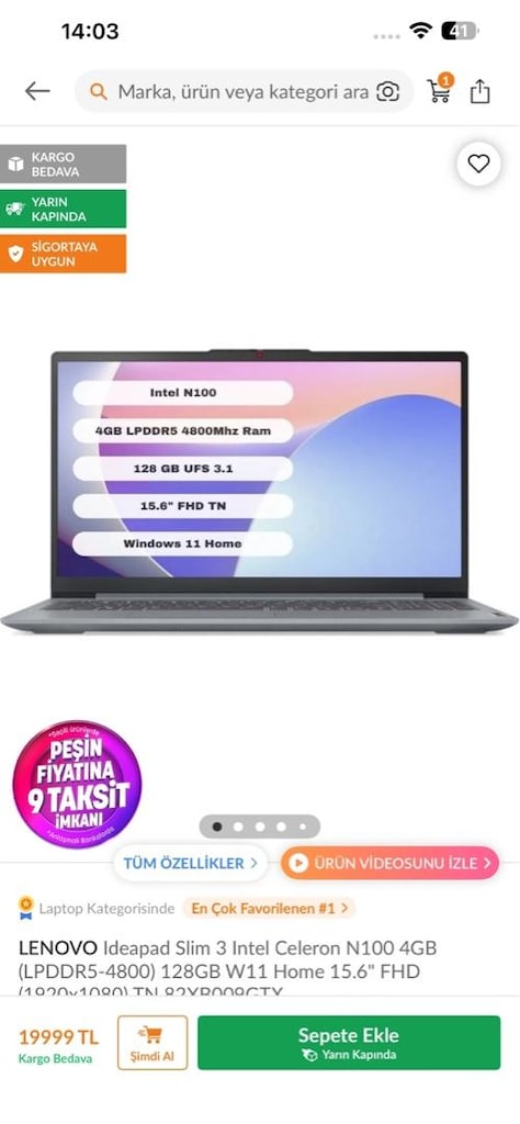 Laptop Kapaklı Gri (LENOVA) - 8