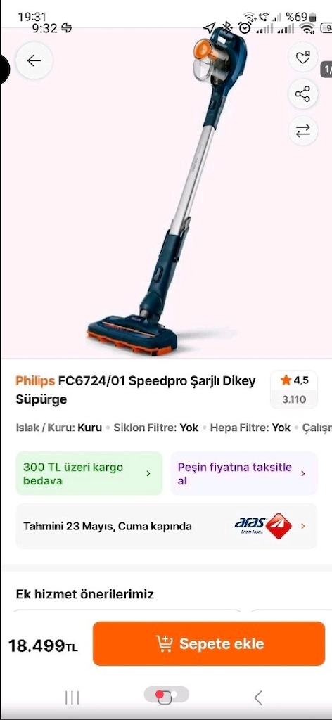Philips Dikey Süpürge şarjlı Ortaca merkezde - 4